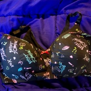 Betsey Johnson x Torrid wireless black and neon bra size 42DDD